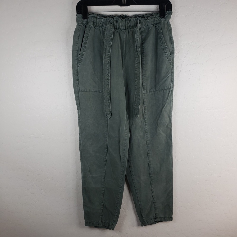 Aerie Paperbag Pants Women's Small Green High Elastic Waist Pants